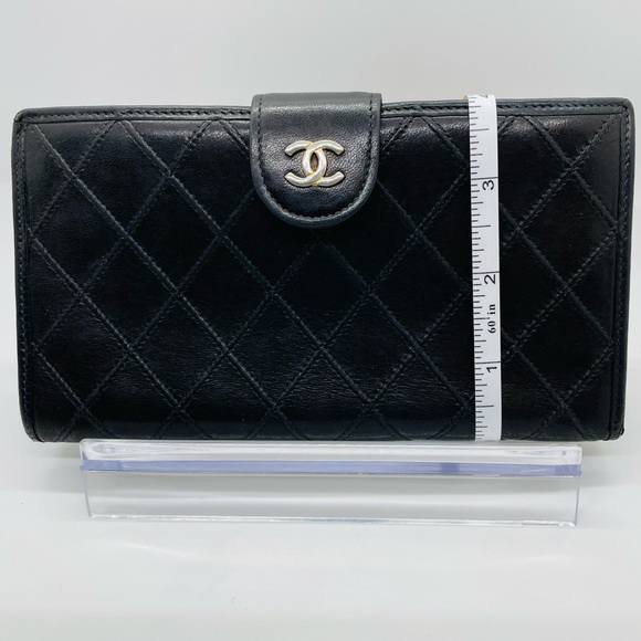 CHANEL Black Quilted Lambskin French Purse Wallet with COA! - Picture 13 of 16